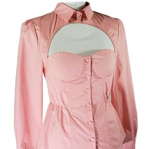 Fanco Blouse Long-sleeve Bustier Peach